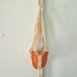 Macrame hanging plant Plant Hanger Holder Boho Bohemian Midcentury 70's